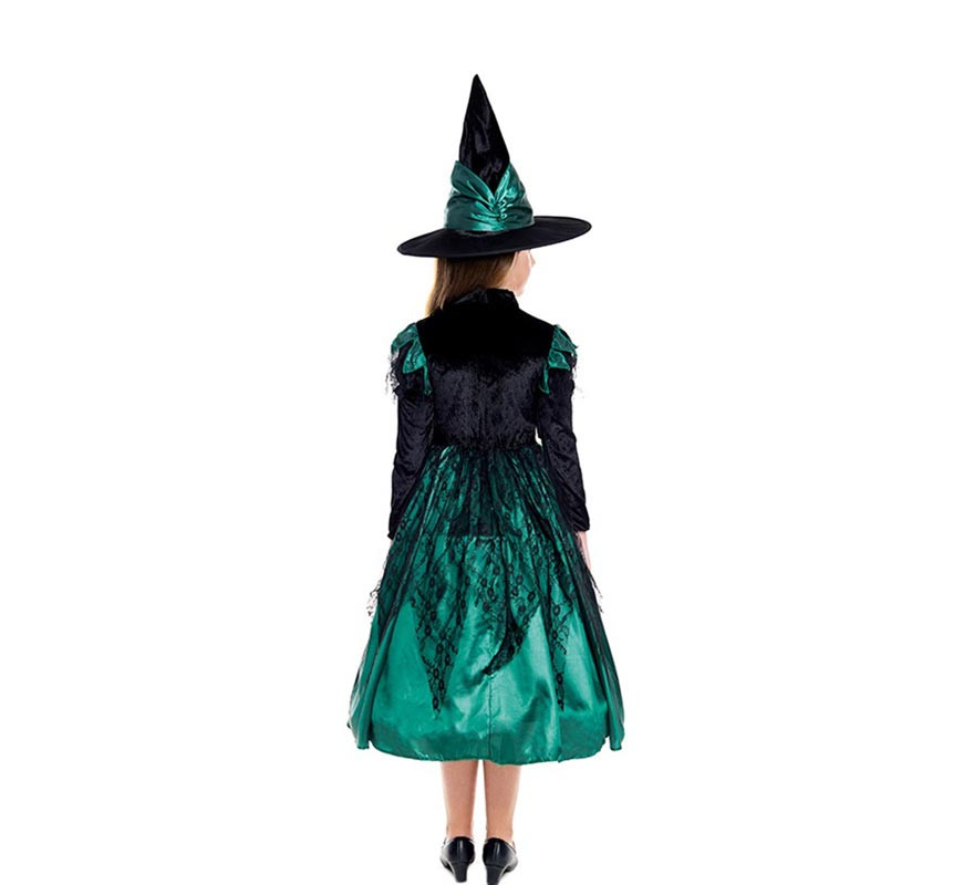 Disfraz de Bruja Magic Verde para niña-B