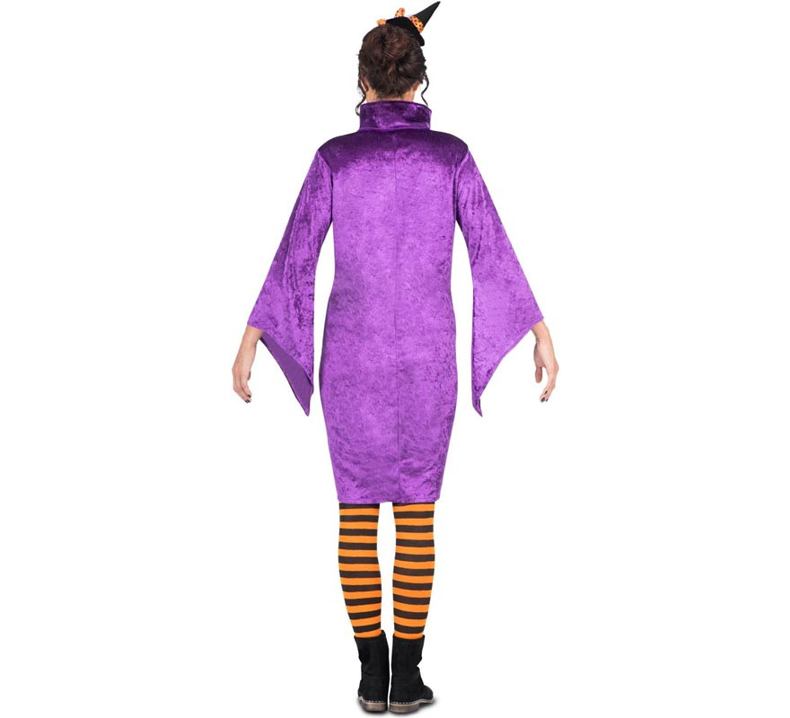 Costume de sorcière violette avec citrouille pour femme enceinte-B