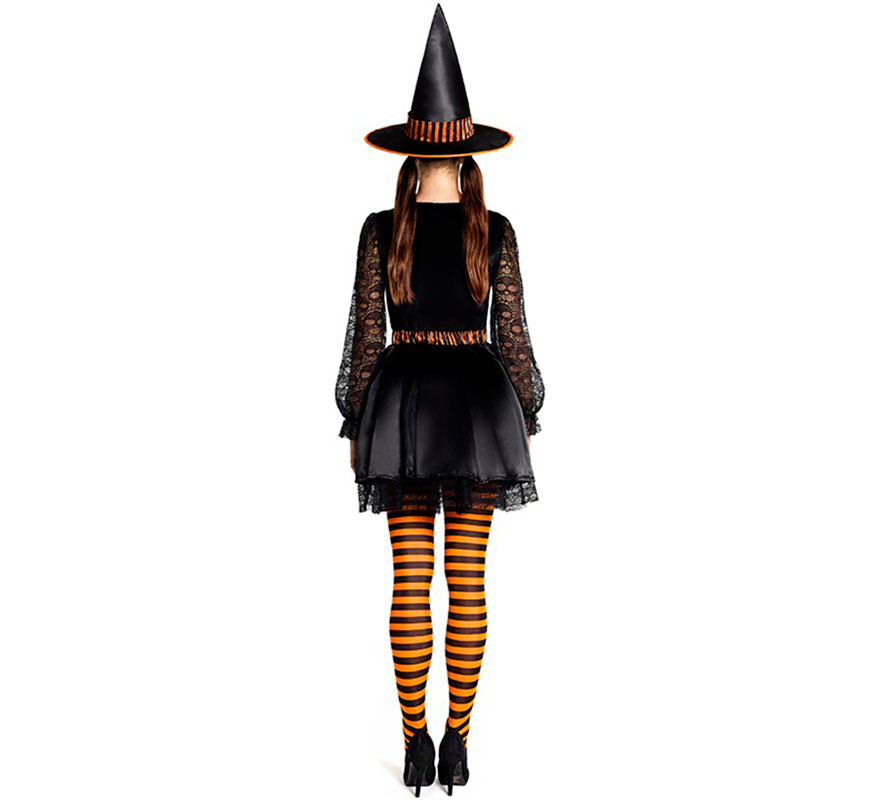 Orange Lace Witch Costume for Women-B