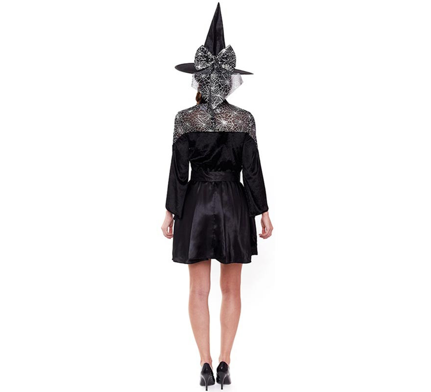 Elegant Black Witch Costume with Belt for Women-B