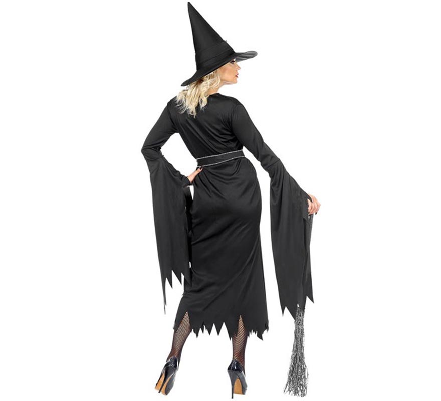Black Witch Costume with Hat for Women-B