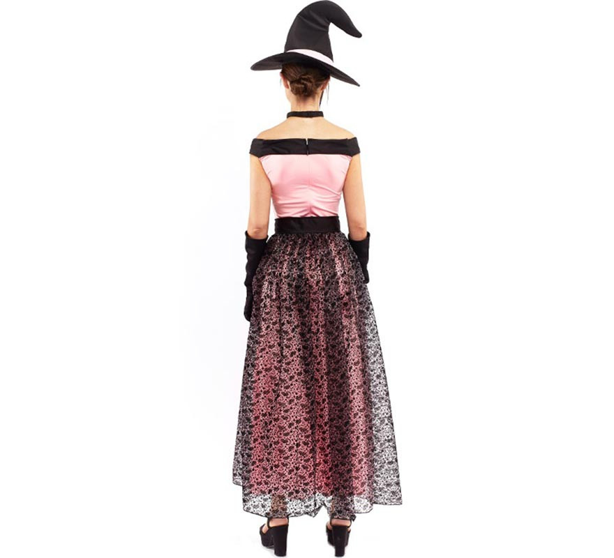Rosafarbenes Vintage-Hexe-Kostüm für Damen-B