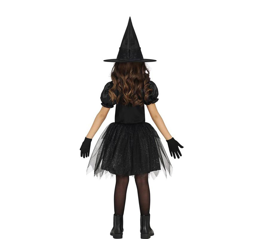 Black and silver Spiderweb witch costume for girls-B