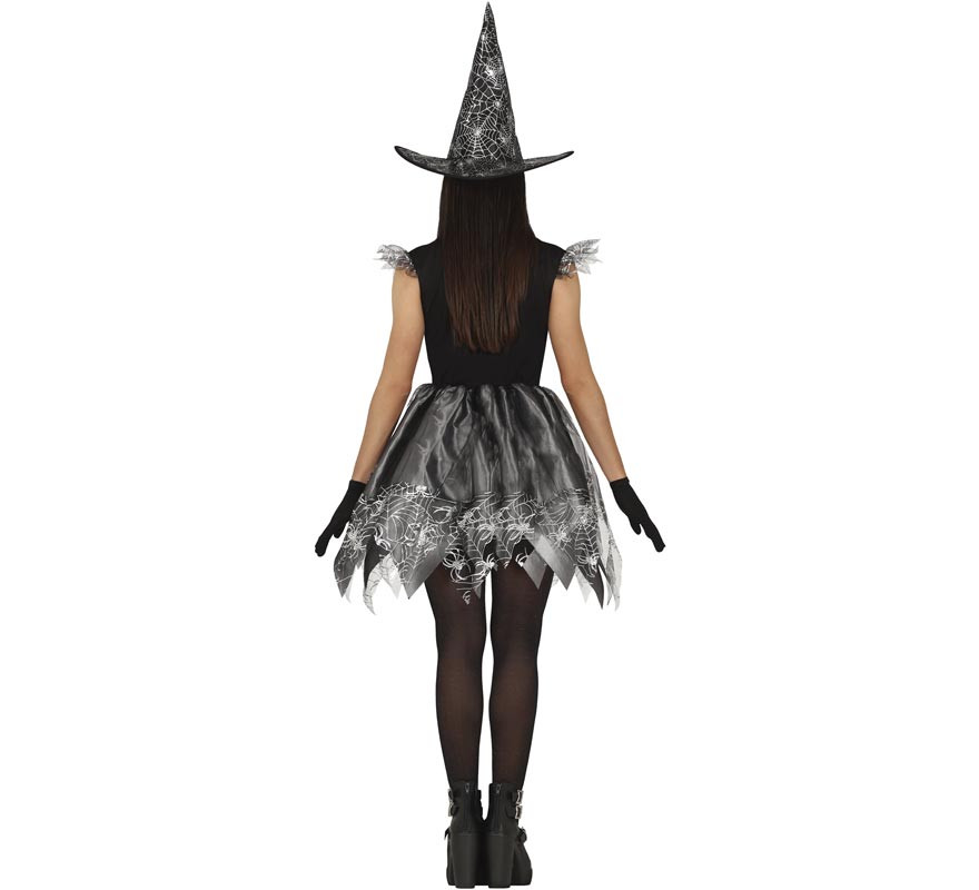 Teen Silver Spiderweb Witch Costume-B