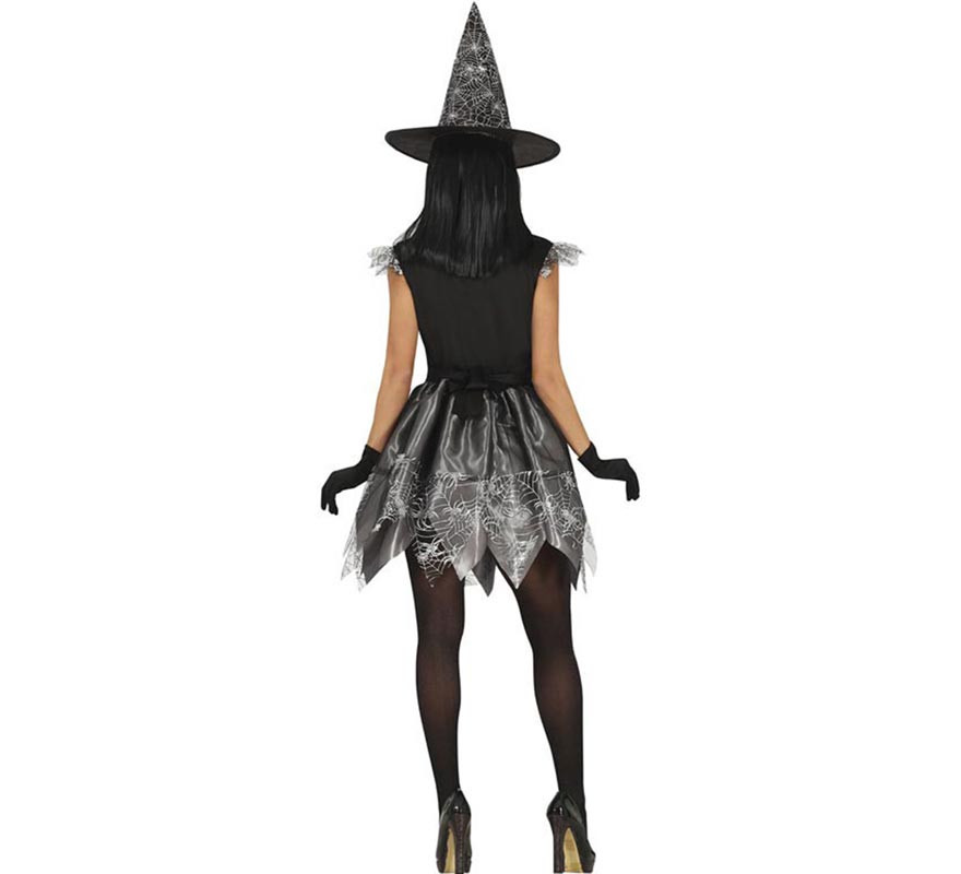 Silver Spiderweb Witch Costume for Women-B