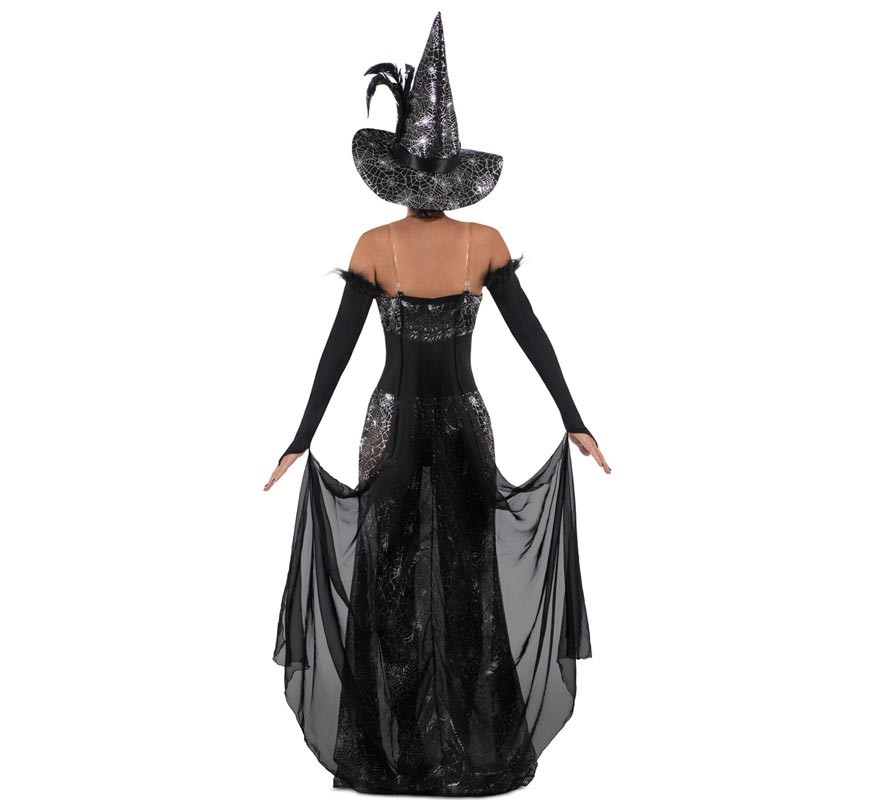 Flirty black cobwebs witch costume for women-B