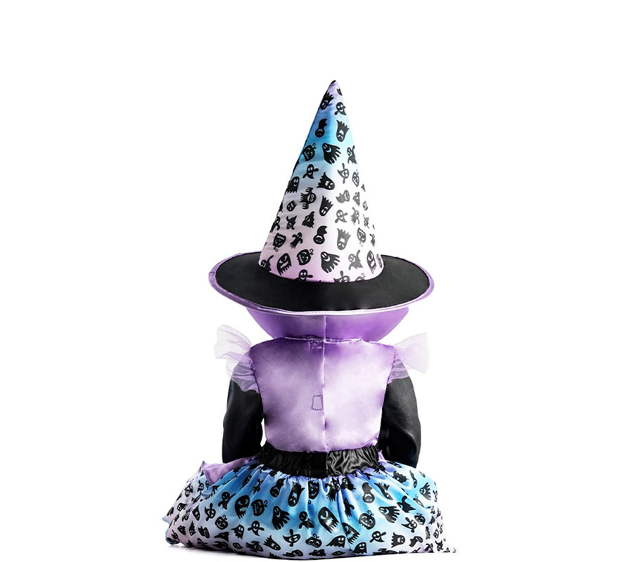 Fato de Bruxa Roxa com Estampa para Bebê-B