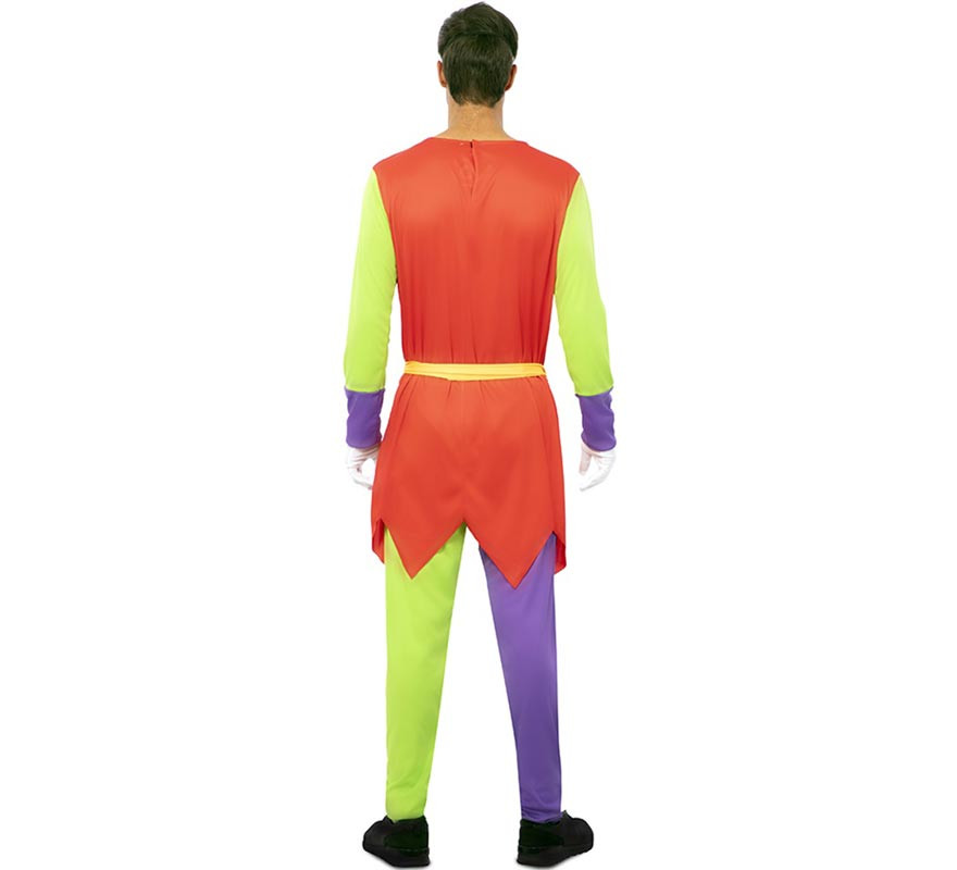 Disfraz de Bufón multicolor con antifaz para hombre-B