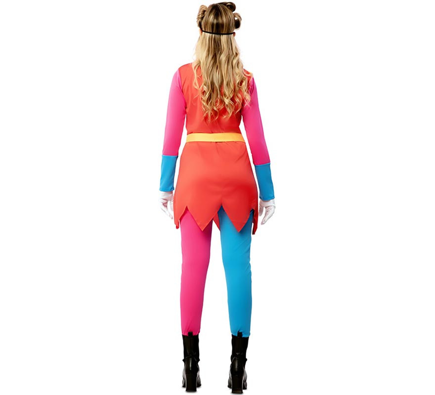 Disfraz de Bufona multicolor con antifaz para mujer-B