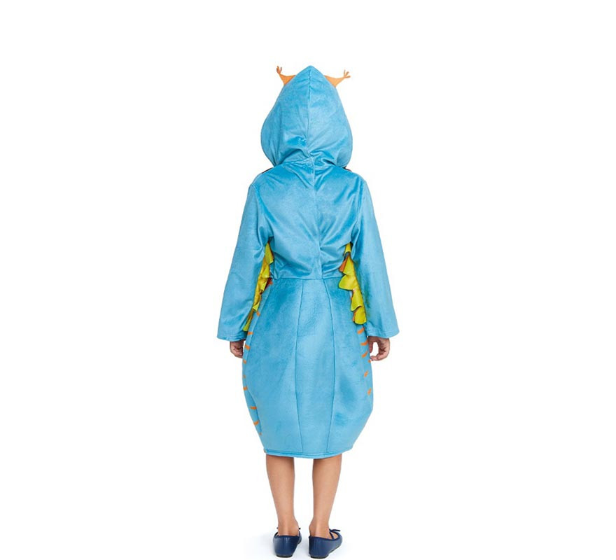 Déguisement de chouette en robe bleue avec capuche pour filles et adolescentes-B