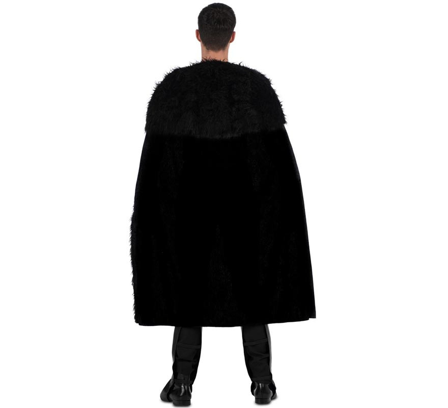 Costume de chevalier médiéval noir avec cape pour homme-B