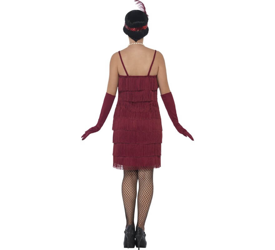 Disfraz de Cabaretera Rojo Corto de los años 20 para mujer-B