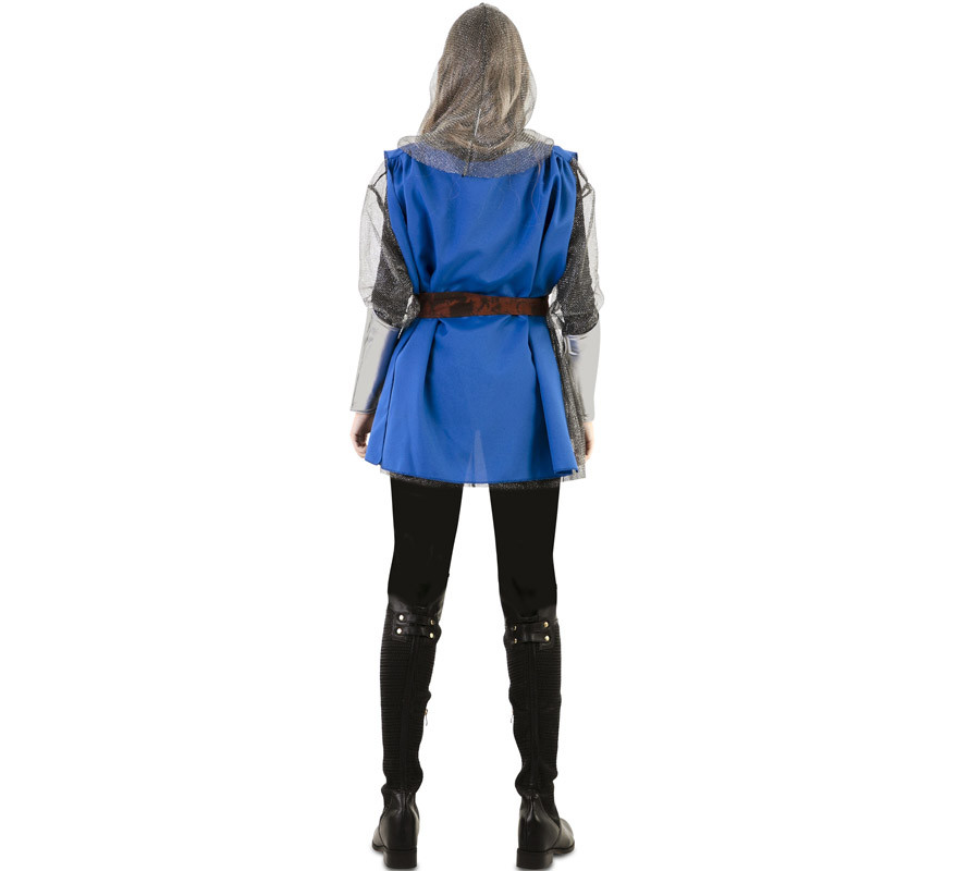 Disfraz de Capa Guerrera Medieval Azul para mujer-B
