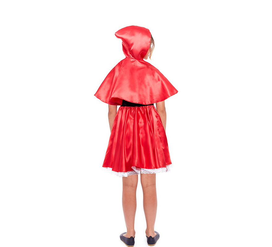 Fato de Chapeuzinho Vermelho com avental para menina-B