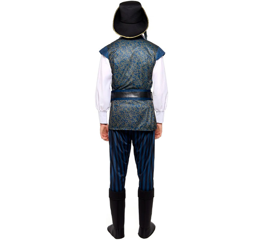 Disfraz de Capitán Pirata azul para hombre-B