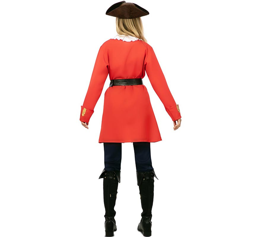 Costume da Capitano Pirata rosso con cintura per donna-B