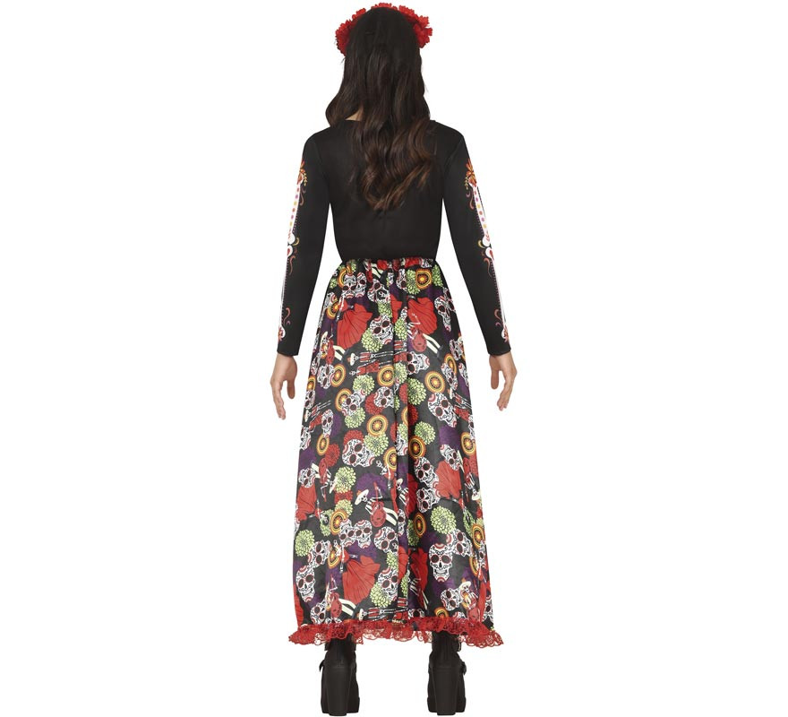 Catrina costume with printed dress for women-B