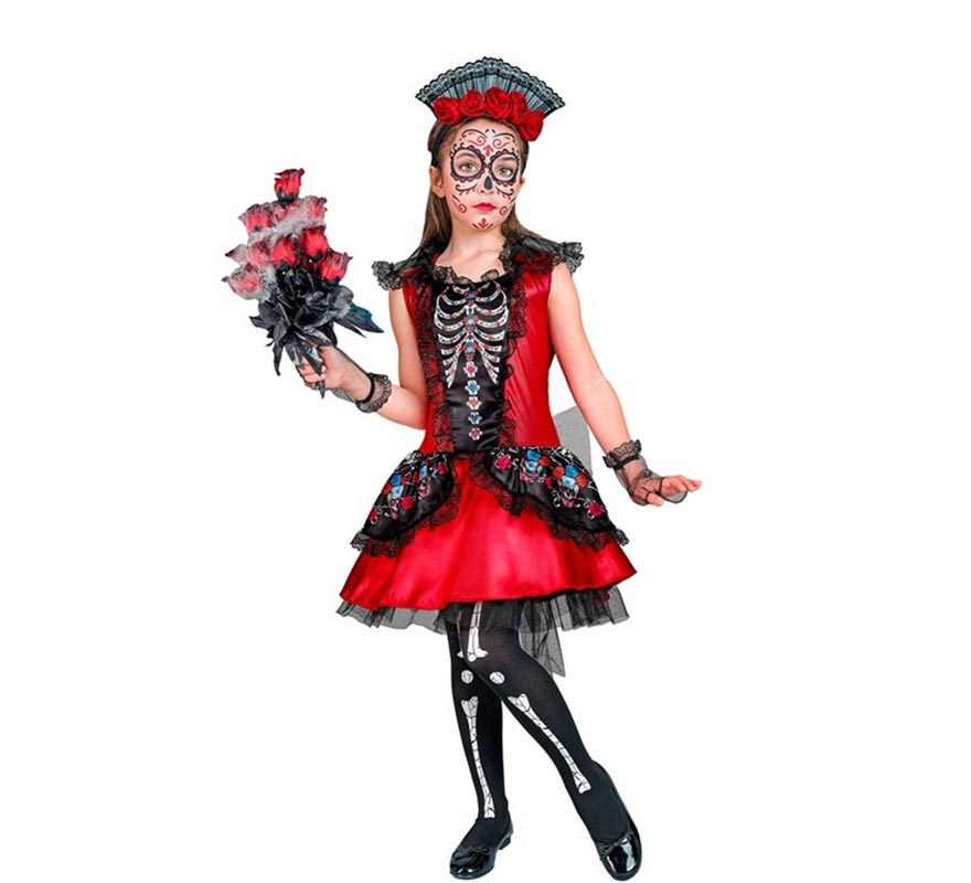 Catrina Skeleton Costume for Girls-B