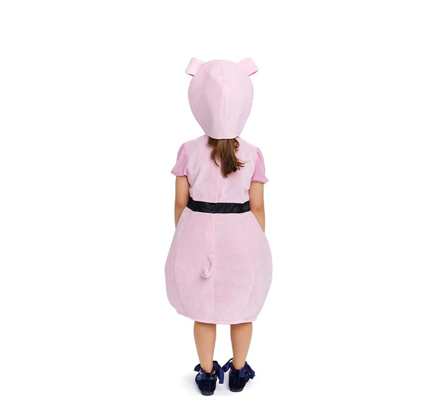 Déguisement de petit cochon en robe rose avec capuche pour bébé et fille-B