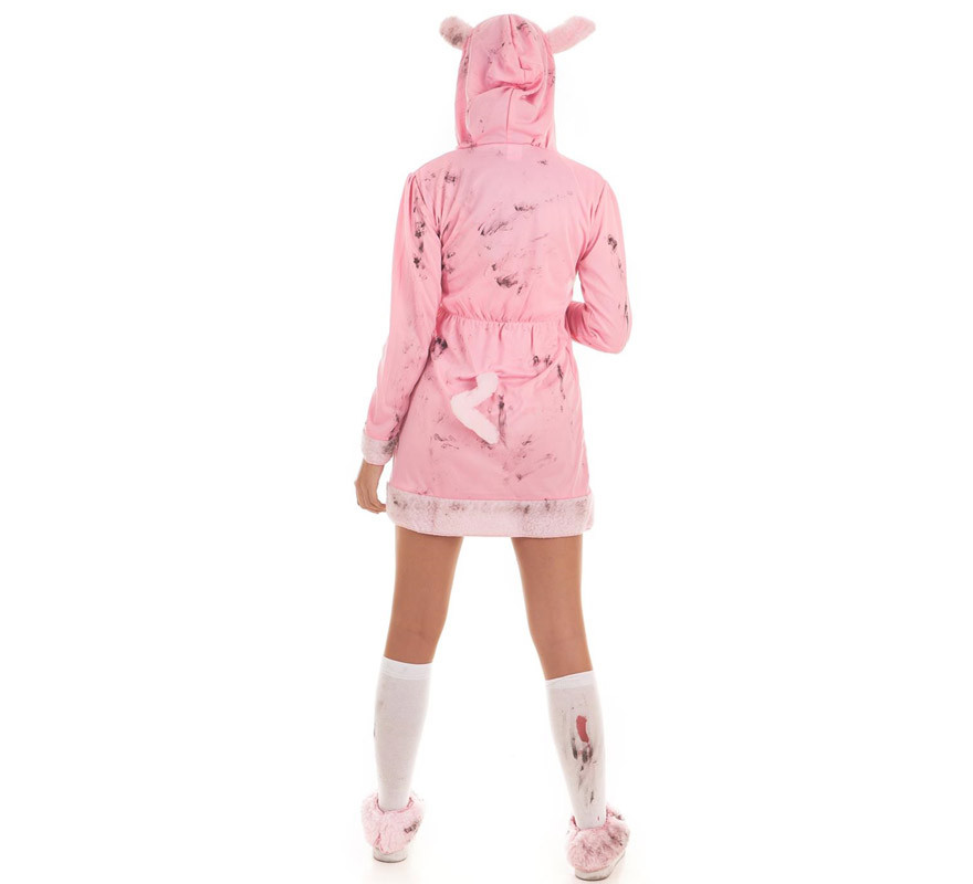 Costume da maiale zombie con trucco di Halloween per donna-B