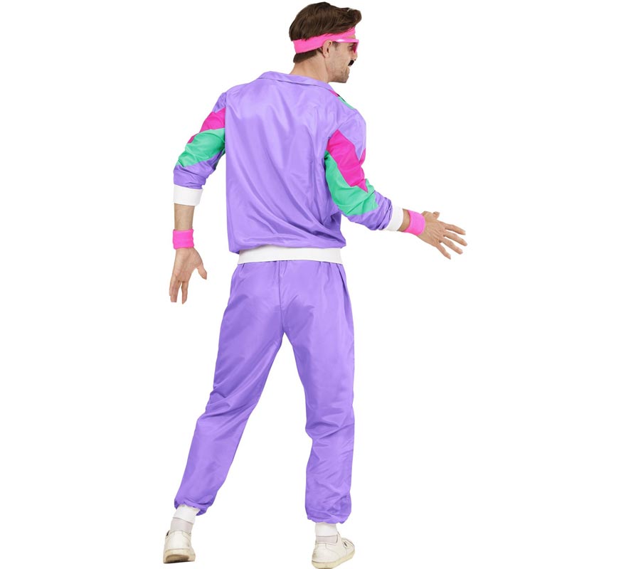 Déguisement survêtement violet années 80 adulte-B
