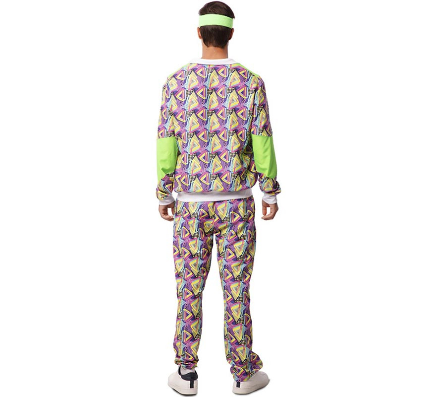 Green Printed 90s Tracksuit Costume for Men-B