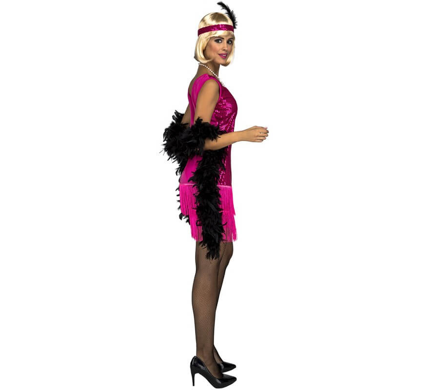 Fuchsia Charleston Kostüm für Damen-B