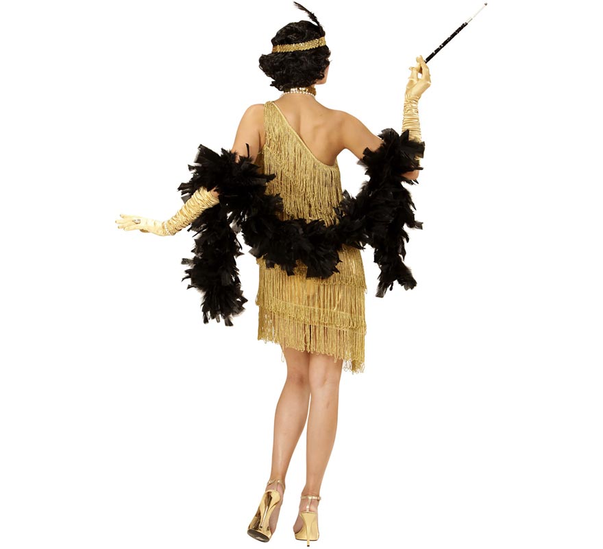 Disfraz de Charleston plateado con flecos para mujer-B