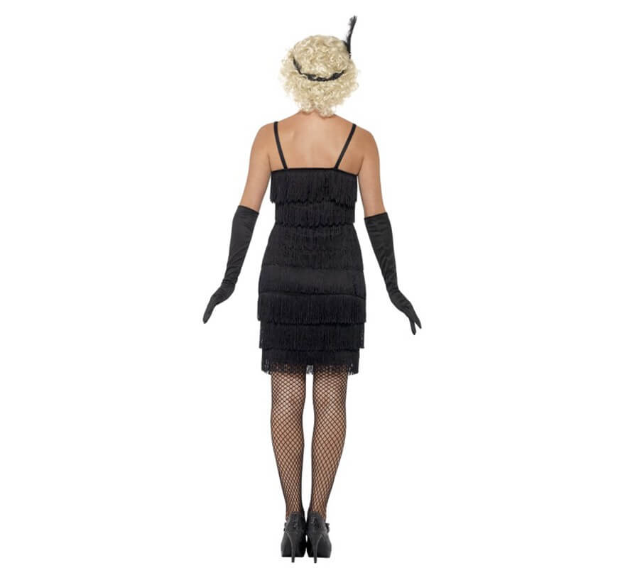 Costume da ragazza degli anni '20 nero per donna-B