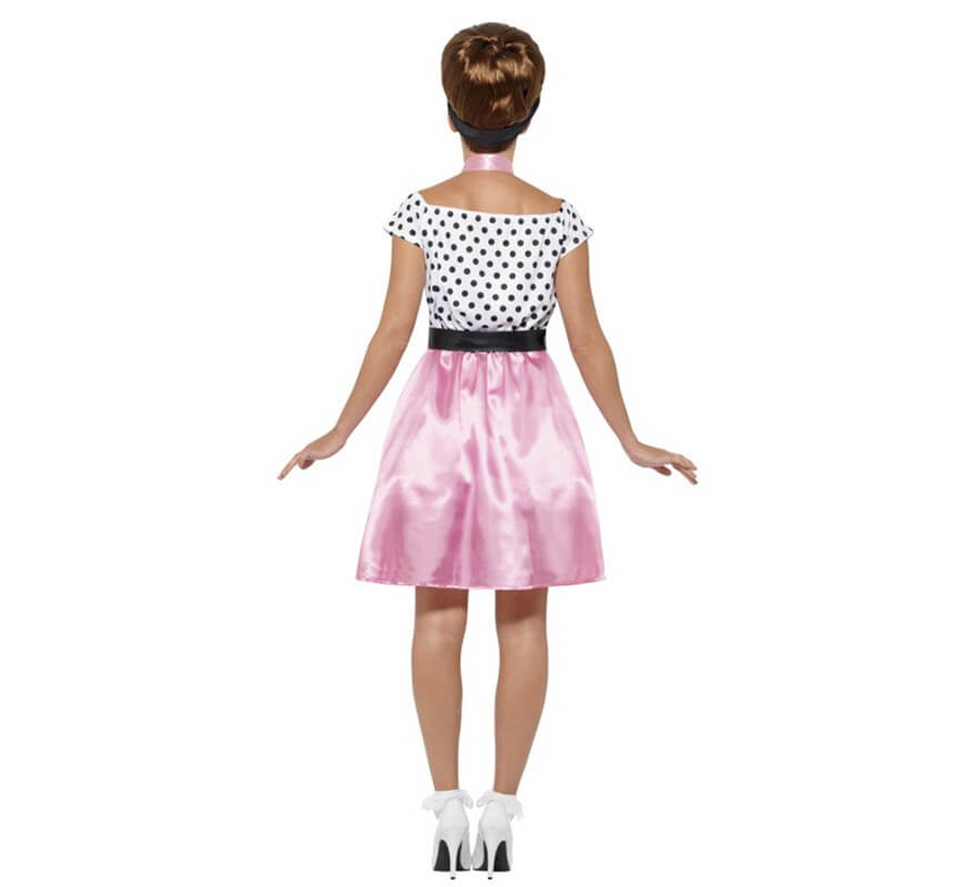 Costume da ragazza rosa anni '50 per una donna-B