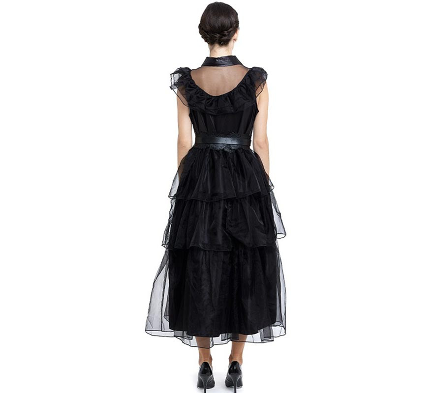 Disfraz de Chica Gótica en vestido negro para mujer-B