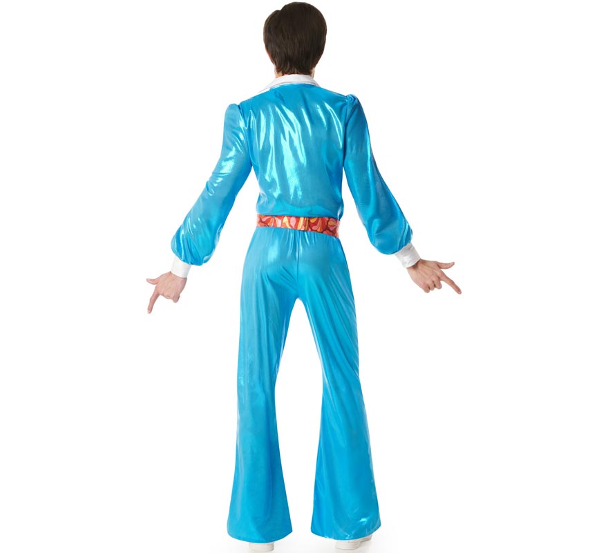 Fato masculina azul disco boy anos 70-B