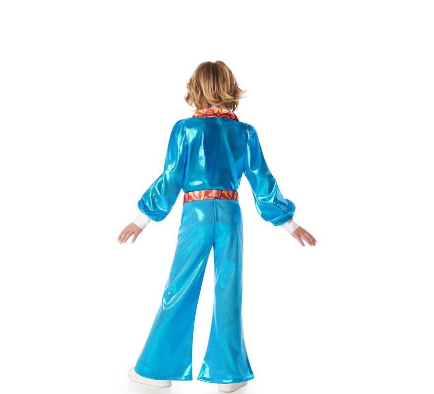 Fato azul de menino disco dos anos 70 para meninos-B