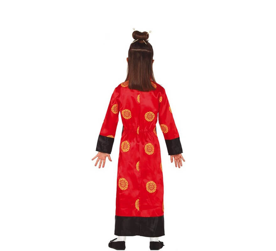 Costume cinese rosso e nero per bambina-B