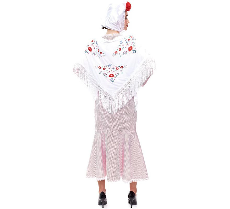 Disfraz de Chulapa blanco y rojo para mujer-B