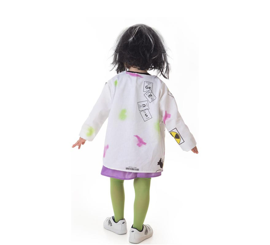 Costume da Scienziata Pazza bianca e verde per bambina-B