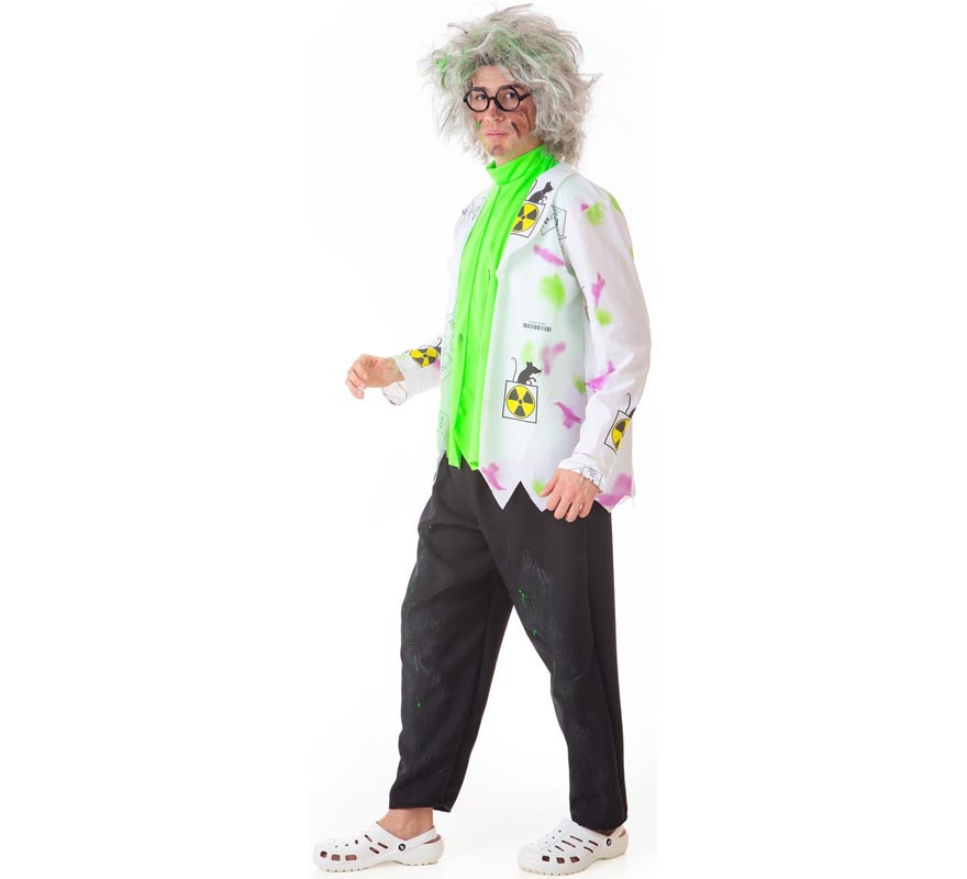 White and green mad scientist costume for men-B