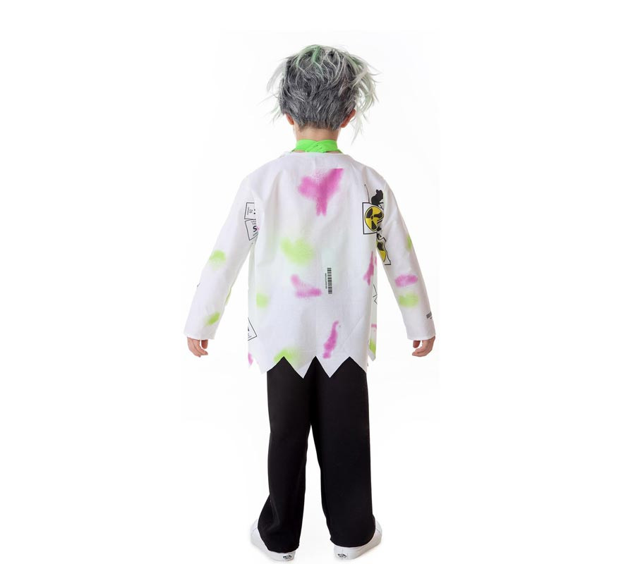 Costume da Scienziato Pazzo bianco e verde per bambino-B