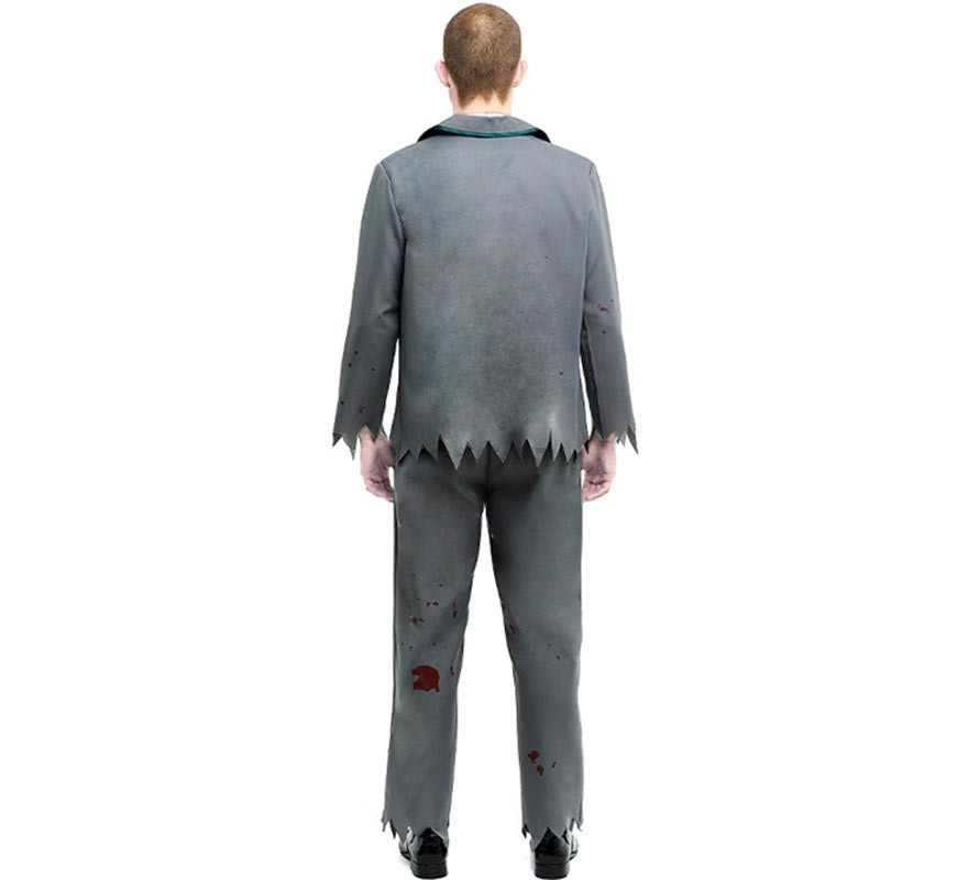 Disfraz de Colegial Zombie gris con chaqueta para hombre-B