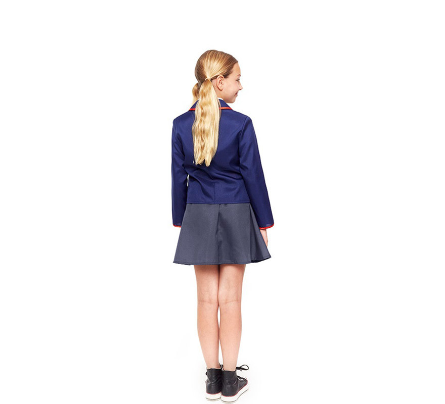 Blaues modernes Schulmädchen Kostüm für Mädchen-B
