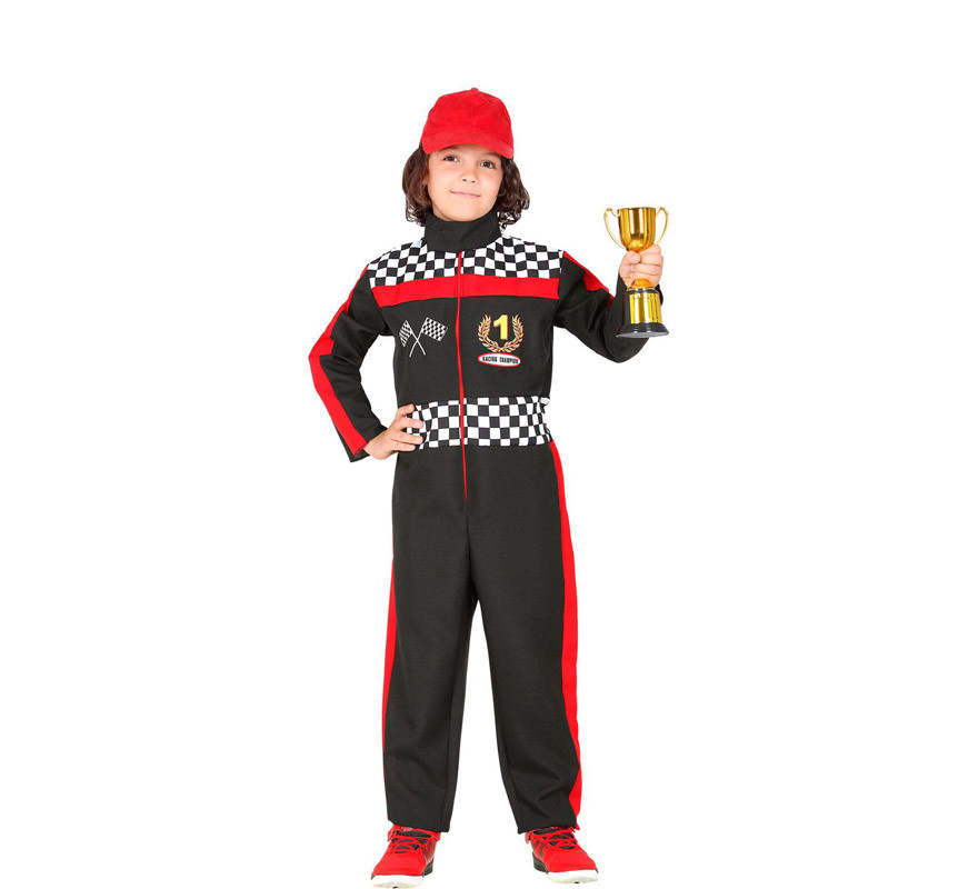 Disfraz de Conductor de Fórmula 1 para niño-B