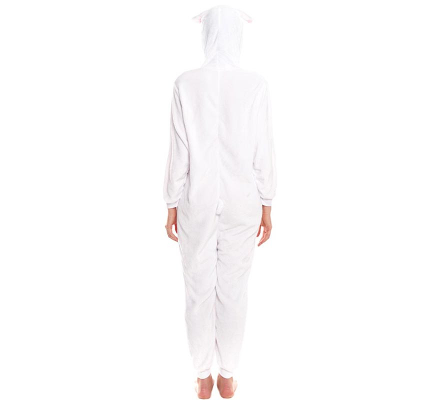 Pyjama costume lapin blanc et rose adulte-B