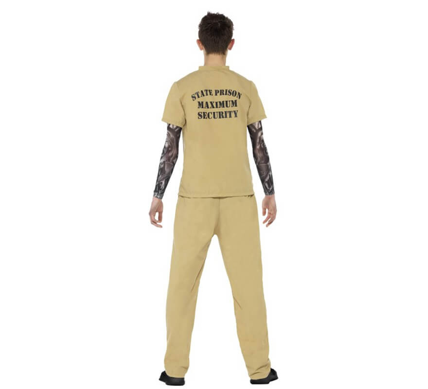 Costume da detenuto beige per un uomo-B