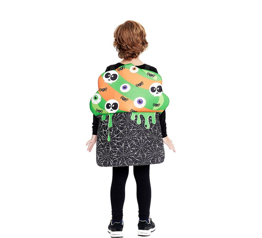 Costume di Halloween da cupcake verde e arancione per bambini-B