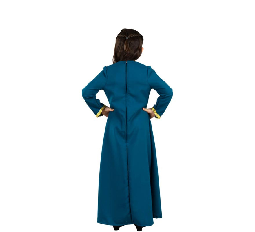Elegante costume da dama di corte blu per bambina-B