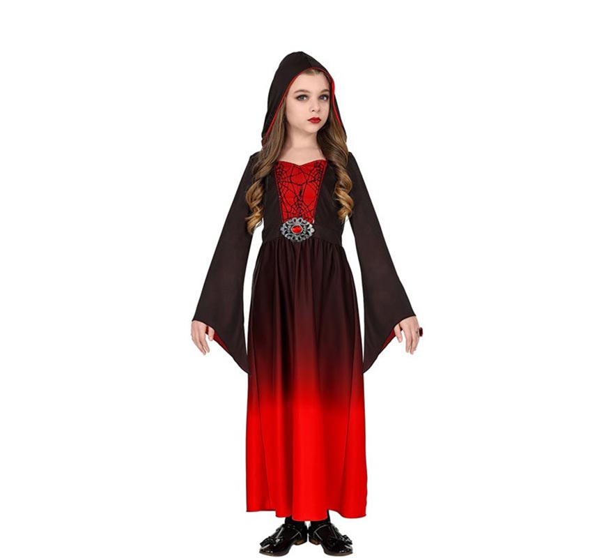 Red Gothic Lady Costume for Girls-B