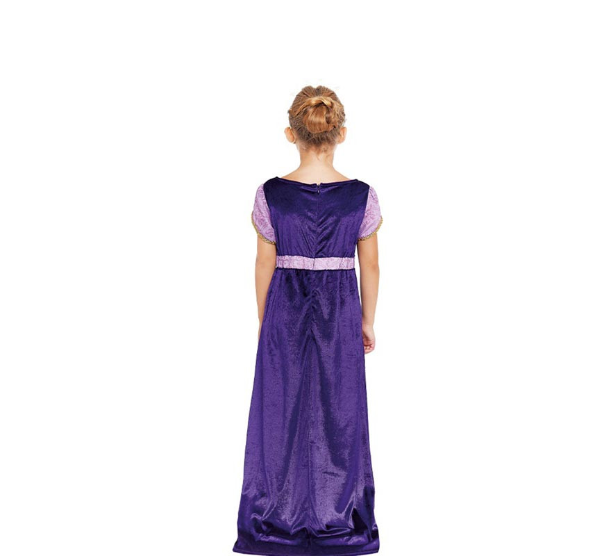 Disfraz de Dama Medieval morado y lila para niña-B