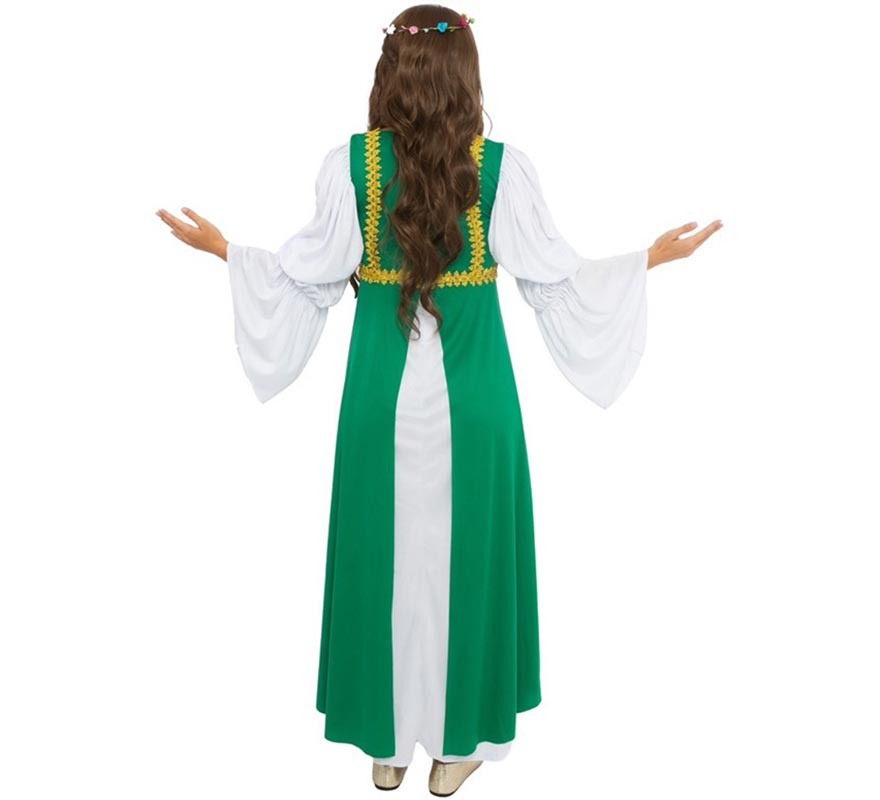 Disfraz de Dama Medieval verde y blanco para mujer-B