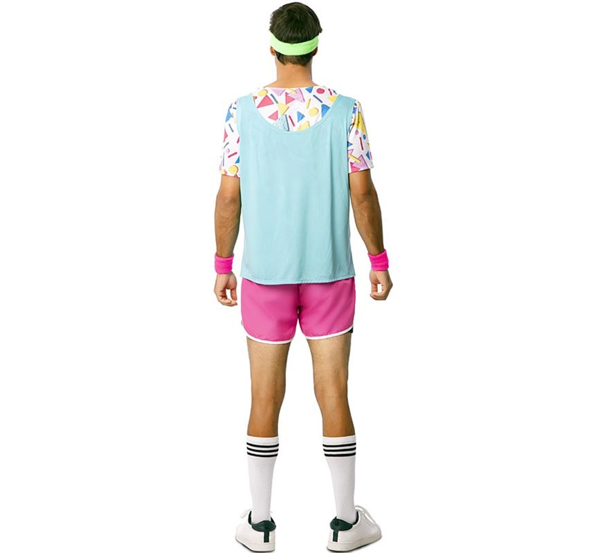 80s Sportsman Costume with Wristbands for Men-B