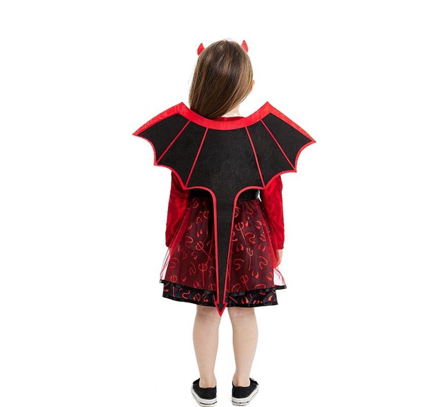 Costume da diavoletto rosso con fascia e ali per neonato e bambina-B